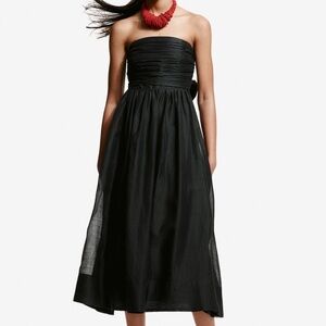 H&M Strapless Ramie Bandeau Dress